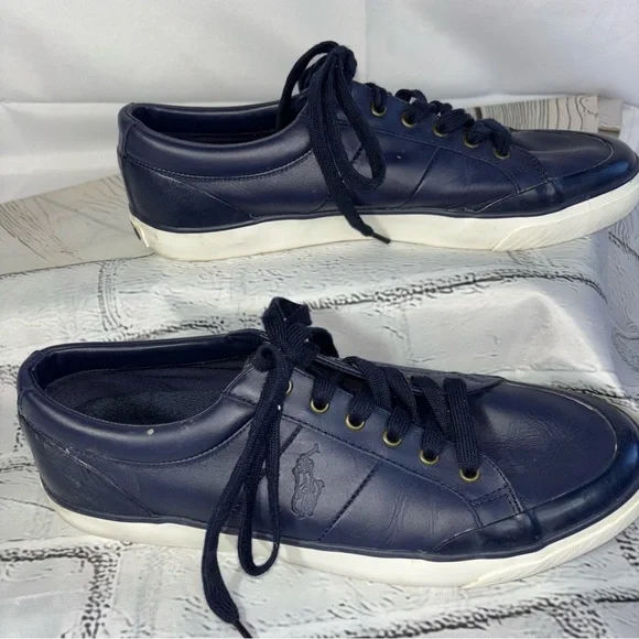 POLO Ralph Lauren Men's Ian Leather Shoes  Sneakers Size 12D (Medium) - Picture 6 of 11